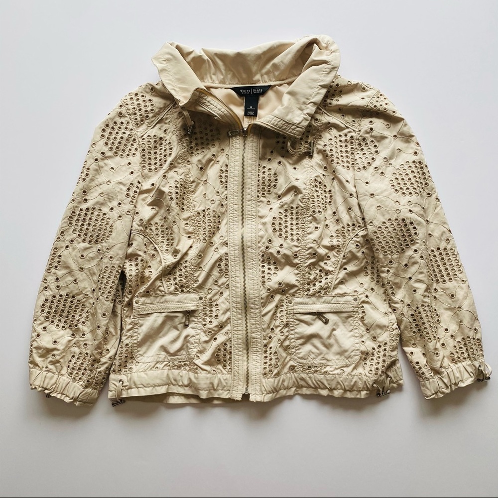 White House Black Market, tan light jacket, size 8